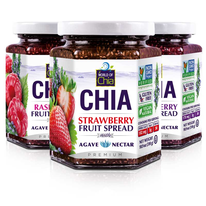 Premium Chia Fruit Spread 3 Flavors Pack World Of Chia